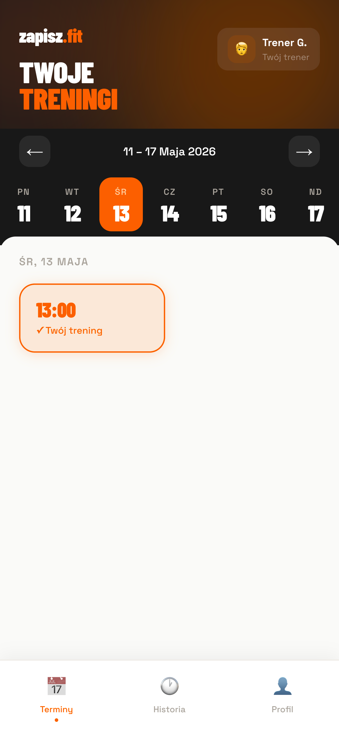 Twoje treningi